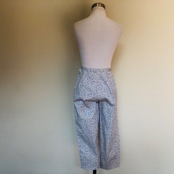 Stretchy Cotton Blue Floral Pedal Pushers Small Side Zipper SPORT - Picture 12 of 12